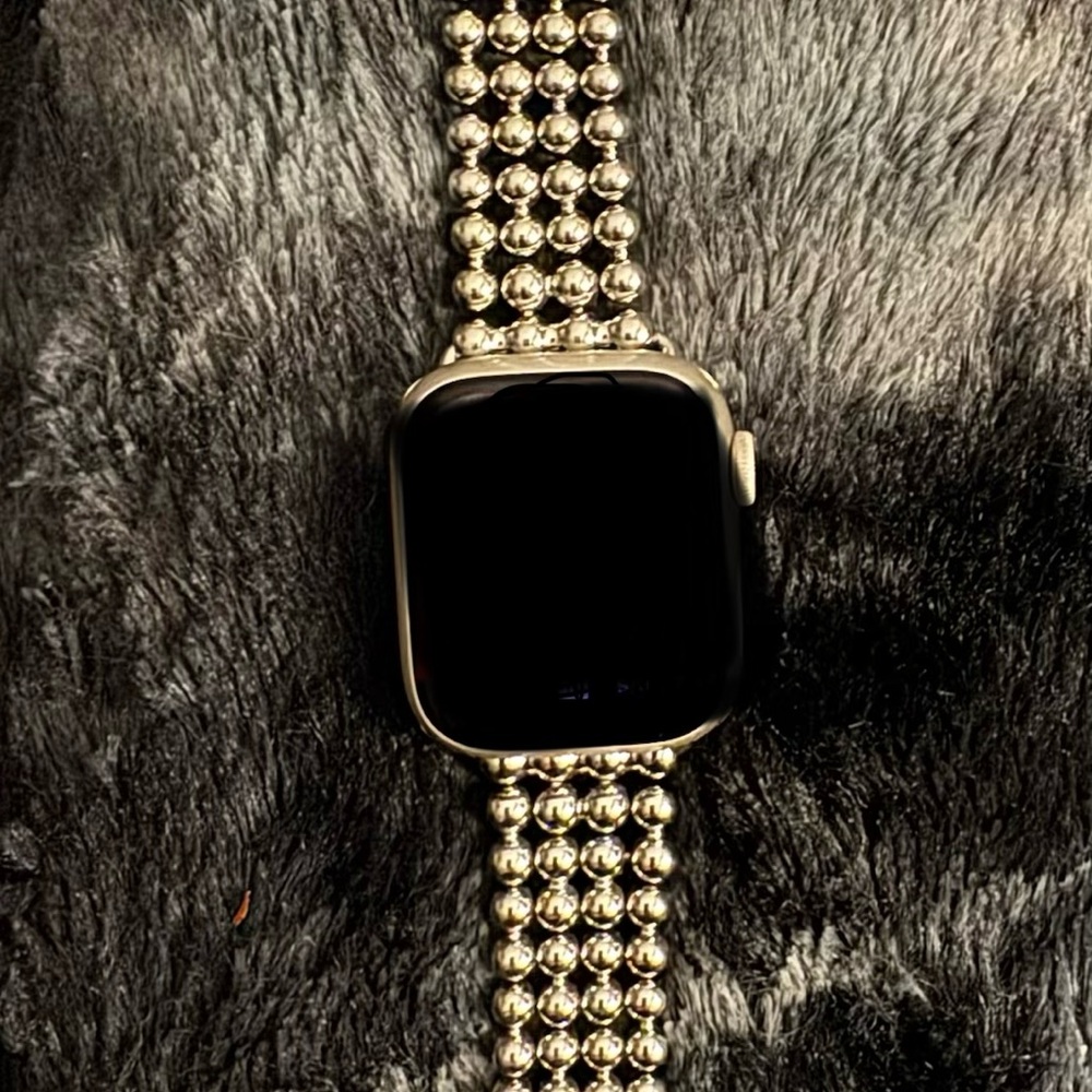 Stainless steel silver Beaded Strap Smartwatch
